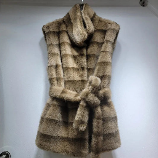 Autumn Winter Faux Mink Women’s Sleeveless Vest