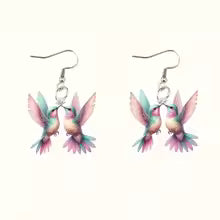 Acrylic Hummingbird Drop Earrings for Women