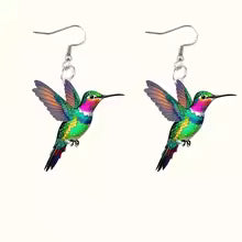 Acrylic Hummingbird Drop Earrings for Women