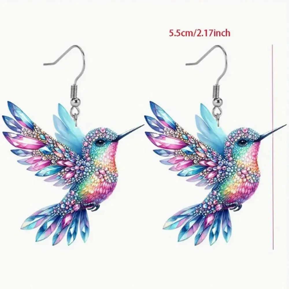 Acrylic Hummingbird Drop Earrings for Women