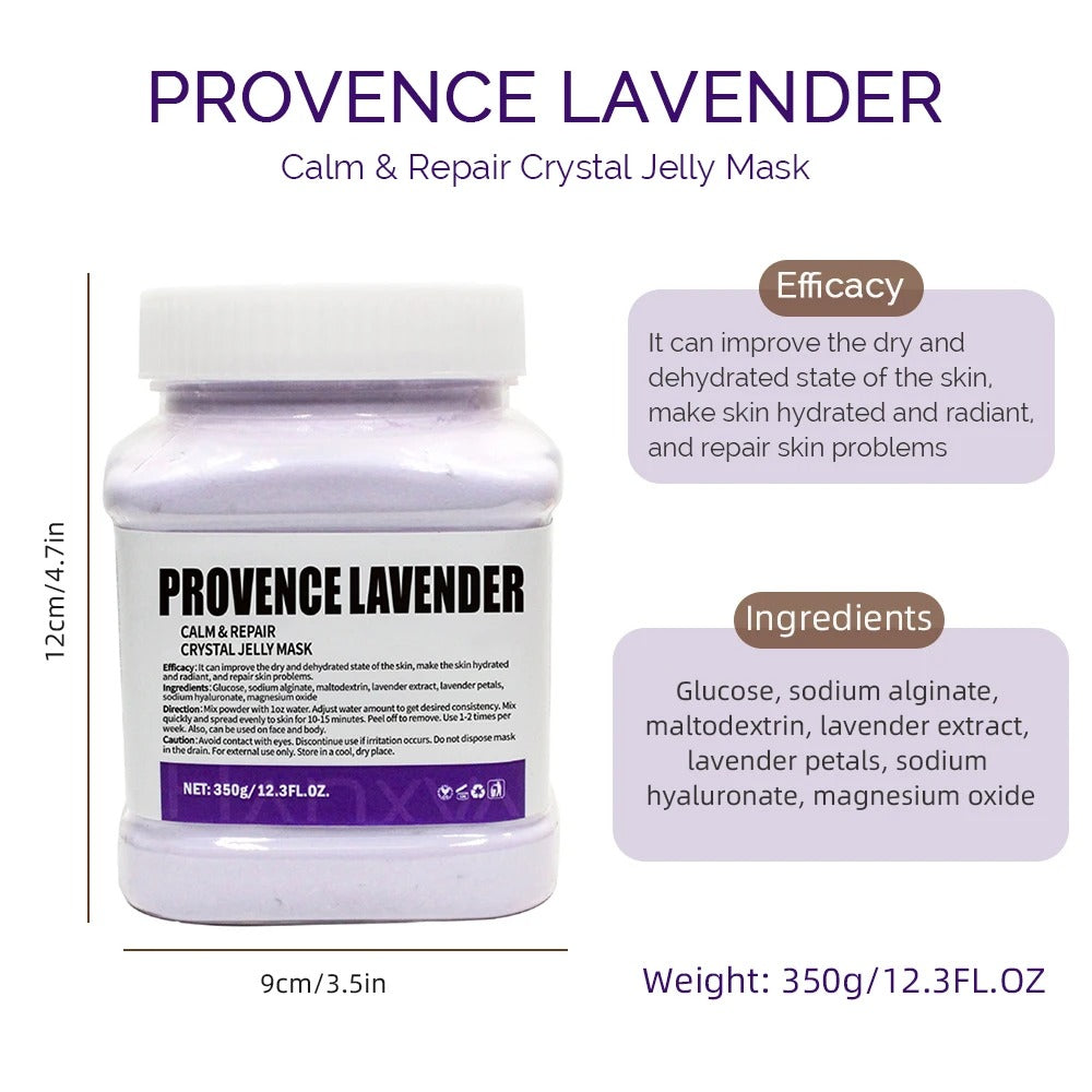 350g Jelly Mask Powder – Rose Lavender Crystal Collagen Face Mask for Skin Moisturizing & DIY Facial Care