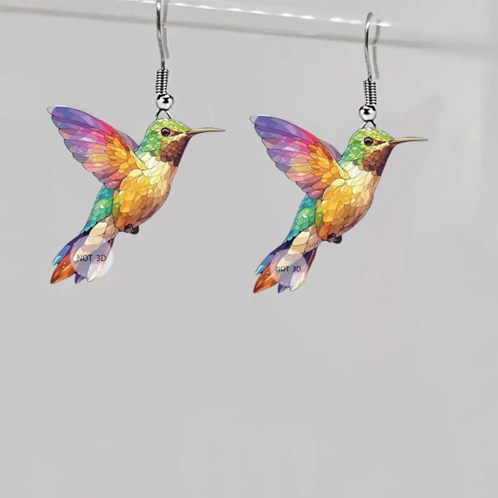 Acrylic Hummingbird Drop Earrings for Women