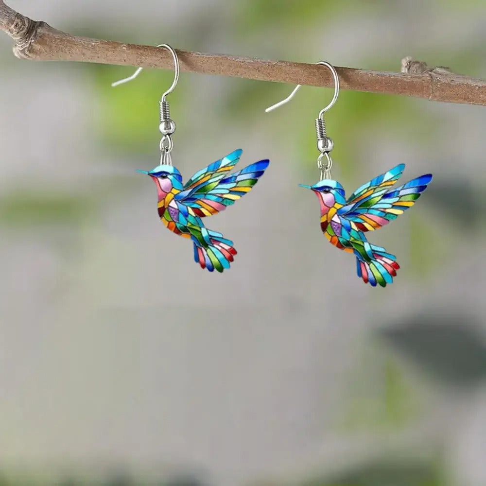 Acrylic Hummingbird Drop Earrings for Women