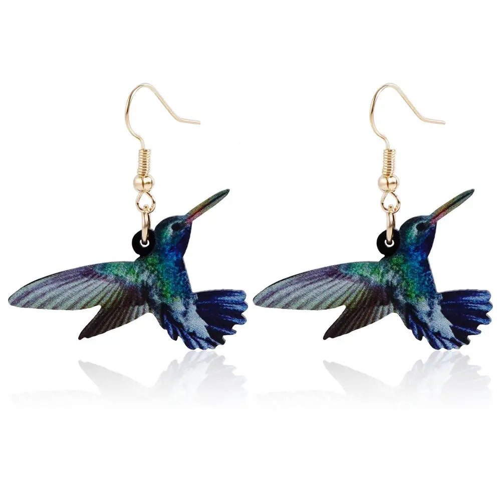 Acrylic Hummingbird Drop Earrings for Women