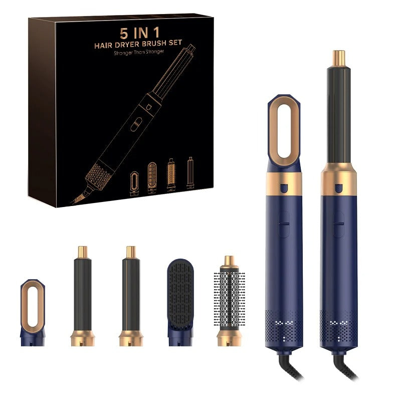 2024 New 5-in-1 Hair Dryer Hot Comb Set – Professional Curling Iron, Hair Straightener & Styling Tool for Dyson Airwrap
