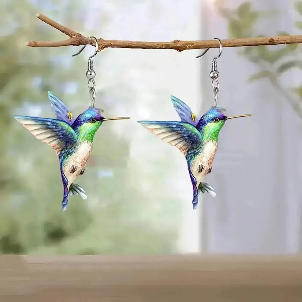 Acrylic Hummingbird Drop Earrings for Women