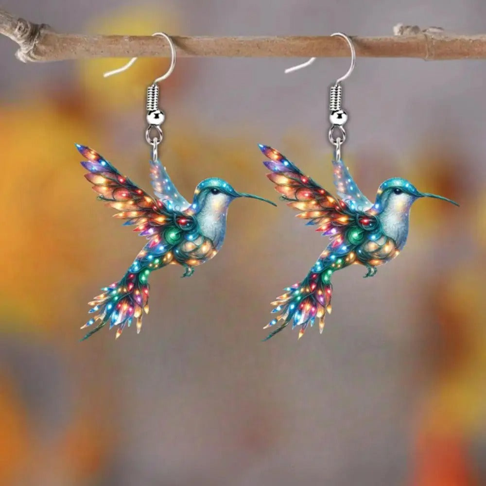 Acrylic Hummingbird Drop Earrings for Women