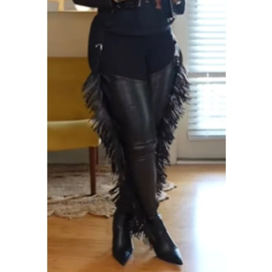 Women’s Thigh-High Pointed Toe Boots – Tassel & Strap