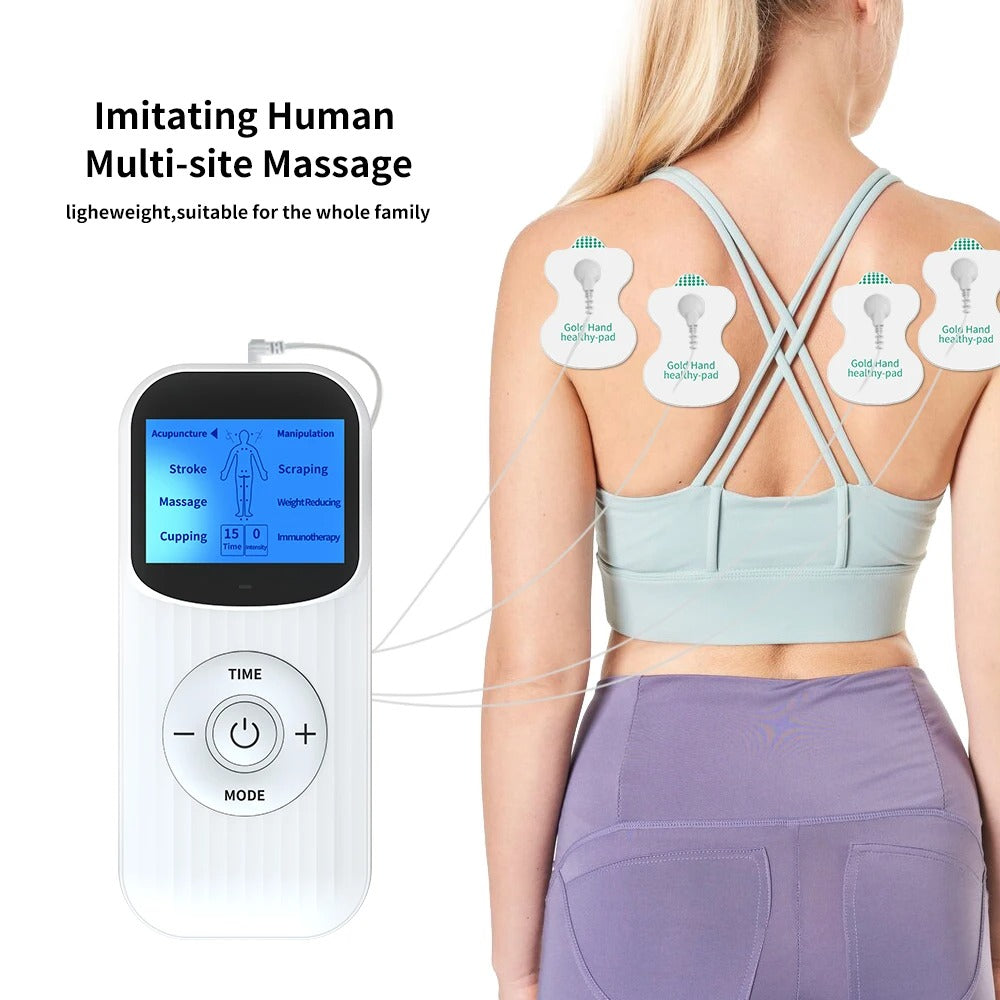 EMS Tens Digital Body Massage Electronic Muscle Stimulator - Rechargeable Shoulder & Neck Pulse Massage for Meridian Physiotherapy