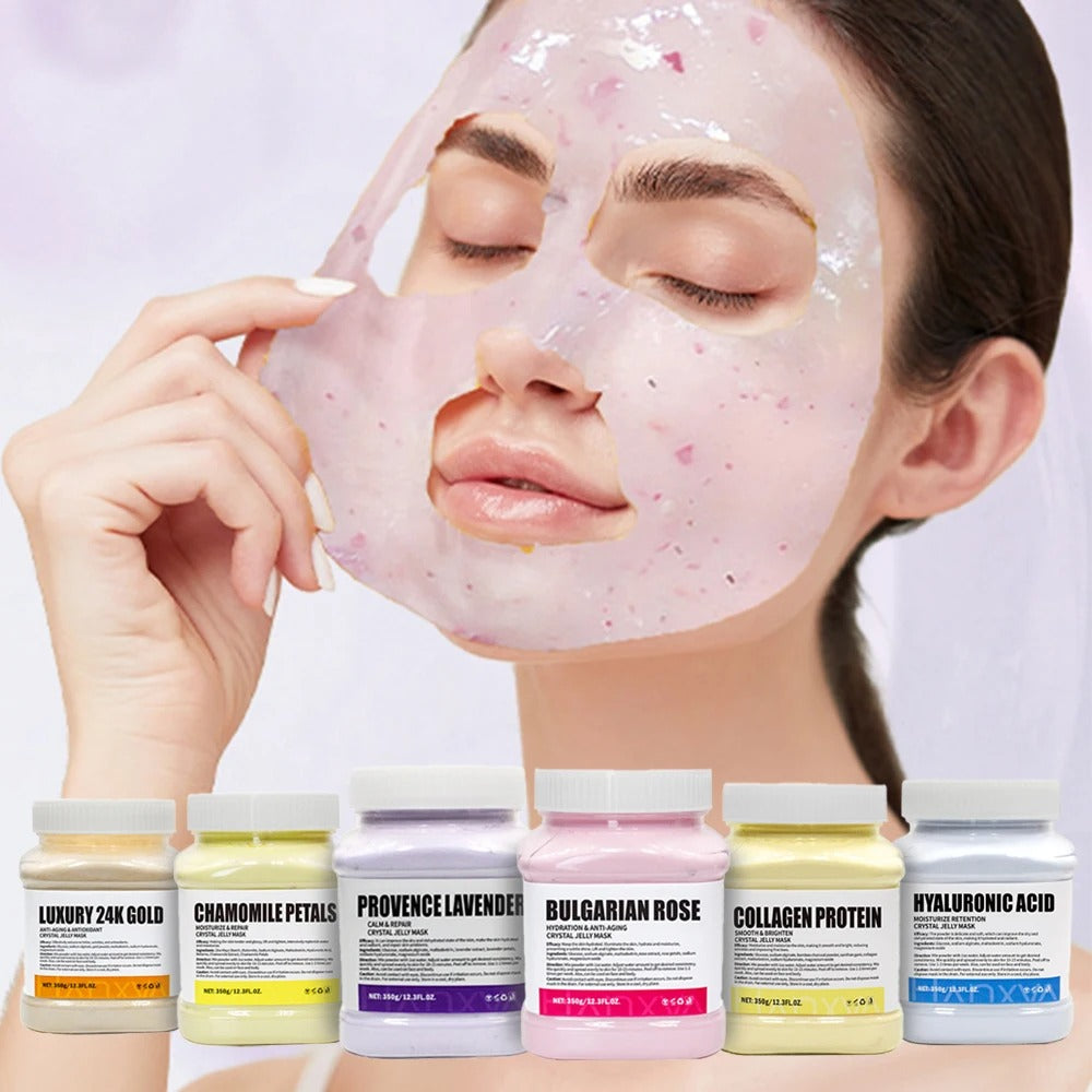 350g Jelly Mask Powder – Rose Lavender Crystal Collagen Face Mask for Skin Moisturizing & DIY Facial Care