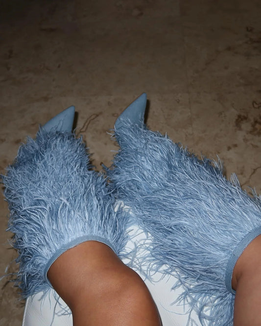 Women’s Fur Over-The-Knee Boots – Sexy Pointed Toe Heels