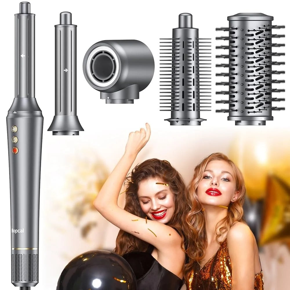 5-in-1 Multi Hair Styler – Curling Iron, Hot Air Brush & High-Speed Hair Dryer for Salon-Quality Results