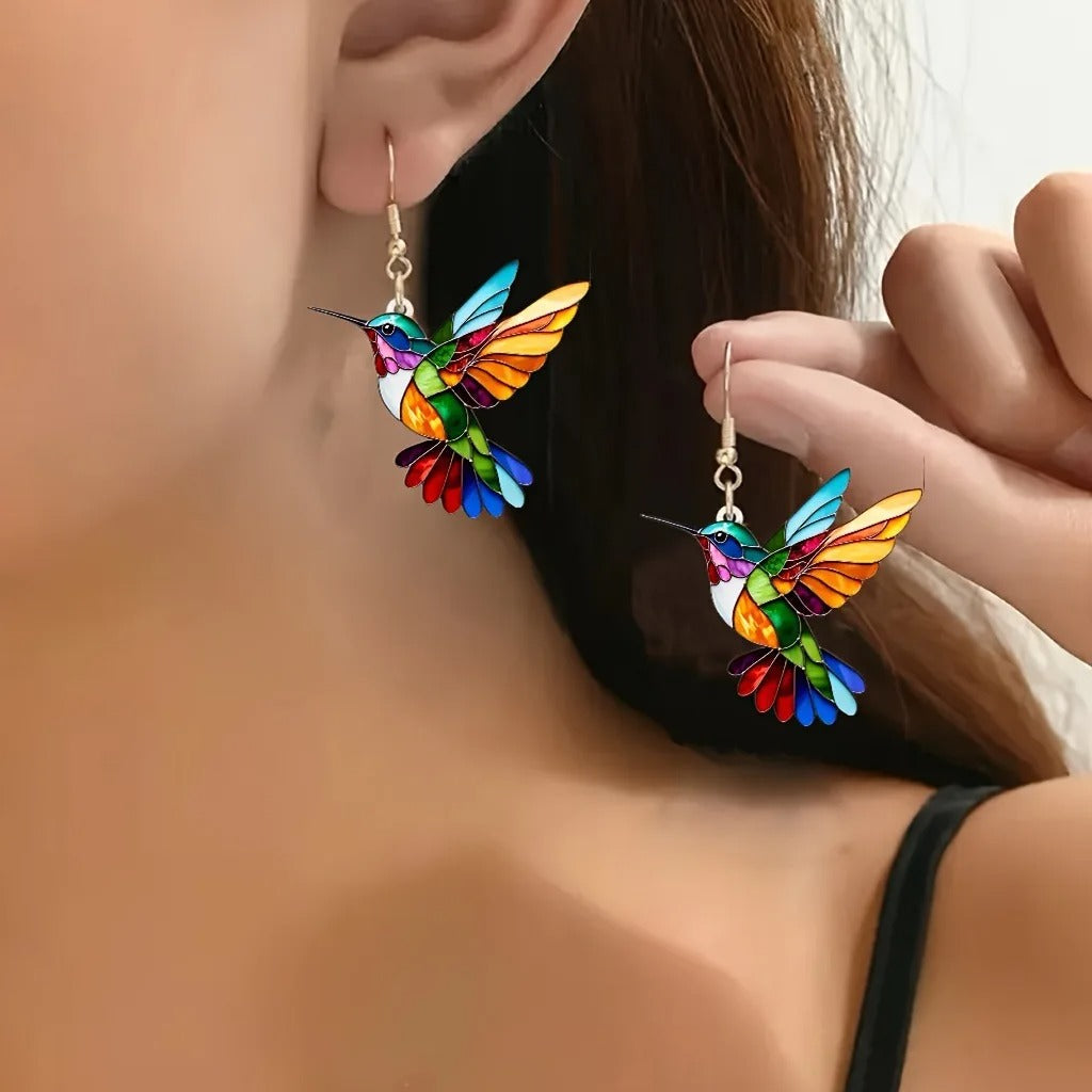 Acrylic Hummingbird Drop Earrings for Women
