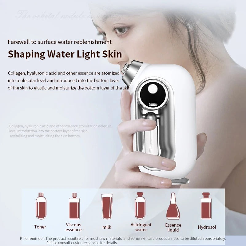 Facial Skin Moisturizing Mist Sprayer – Airbrush Facial Deep Cleaning with Oxygen Injector & Cordless Air Brush Compressor