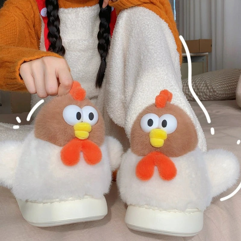 3D slippers -Fuzzy, Cozy, Plush, Character, 3D, Figural, Scuff