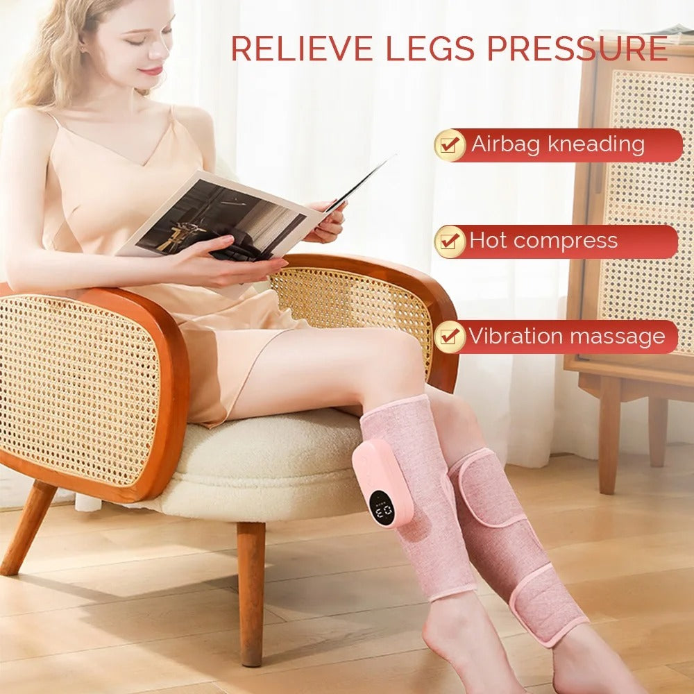 Electric Leg Massager – Wireless Calf Massager for Relaxation with Air Pressure, Kneading, and Vibration