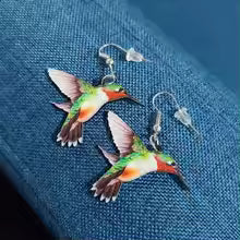 Acrylic Hummingbird Drop Earrings for Women