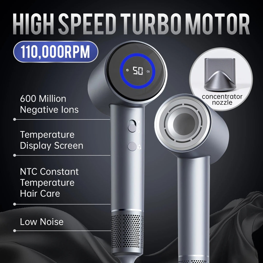 TQ-D3 Ultra Silent High-Speed Hair Dryer – Negative Ion Technology, Smart Temperature Control & Quick Drying for Healthy Hair