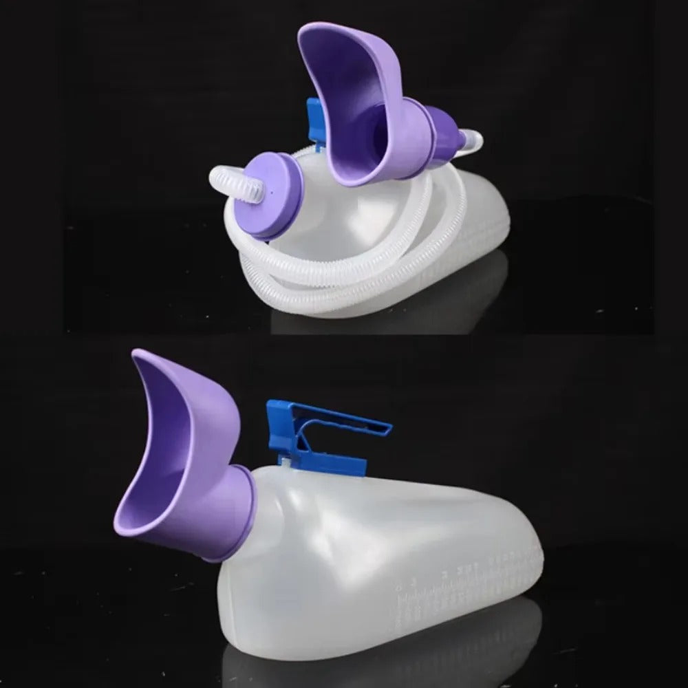 Portable Large Capacity Urine Catcher – 2000ML Urinal for Elderly Patients, Bedridden Individuals, with Lid & Tube for Emergency Use