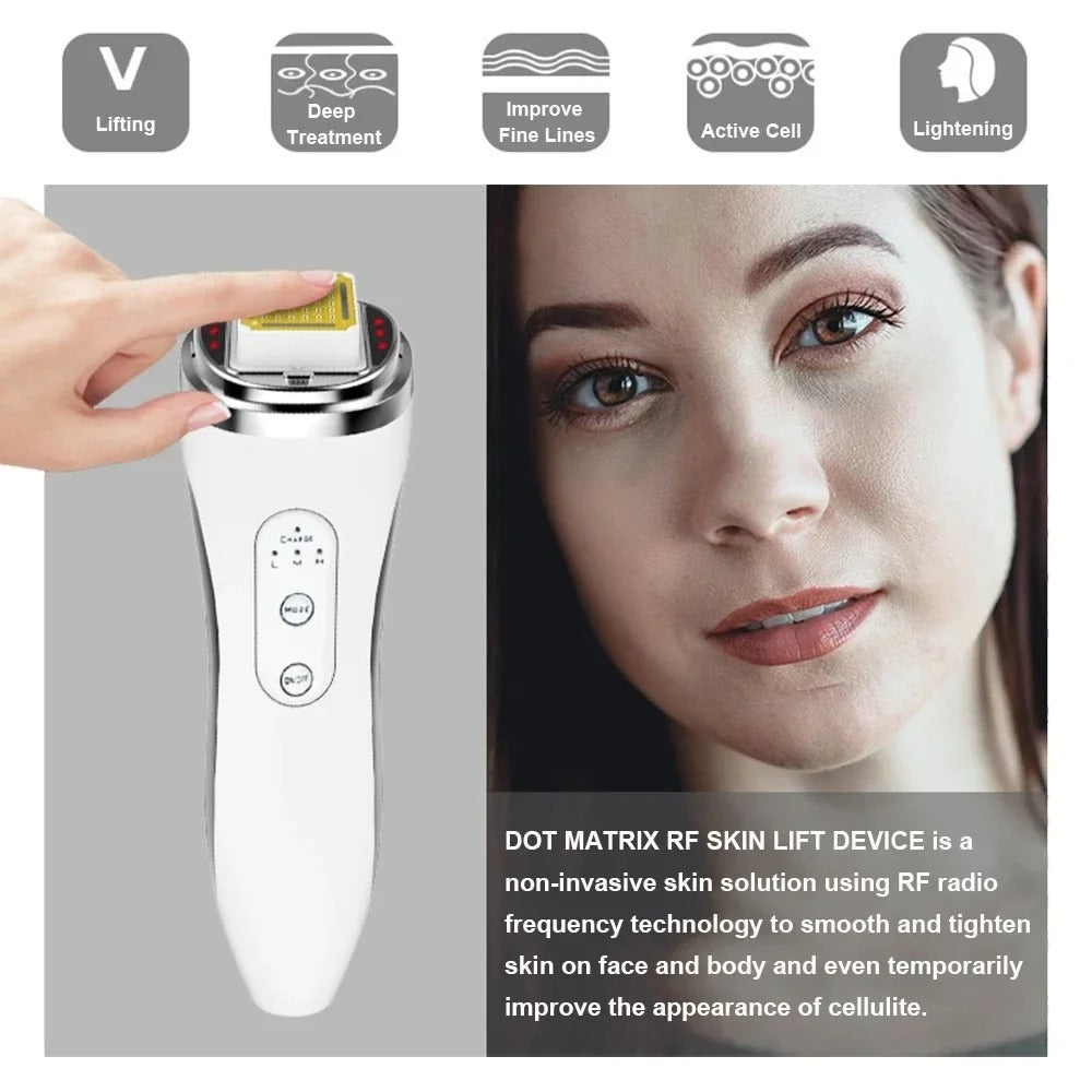Radio Frequency Facial Lifting Machine – Dot Matrix Wrinkle Removal & Skin Tightening RF High Frequency Massager for Facial Care