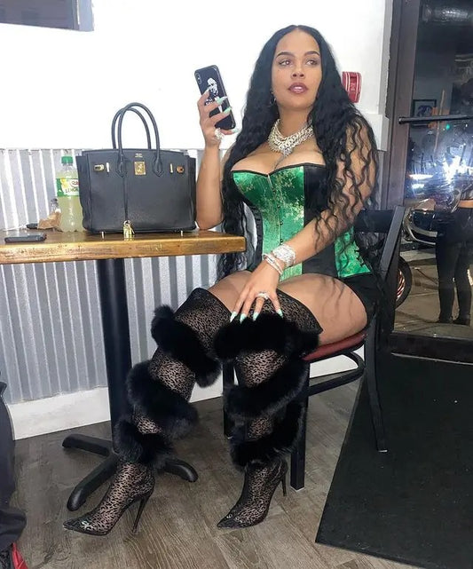 Winter Fur High Heel Boots – Stage & Fashion Long Boots