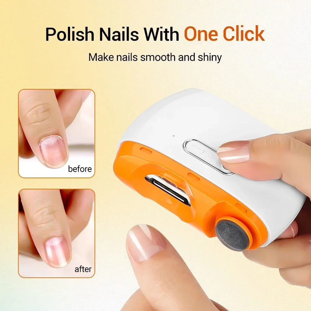 2-in-1 Electric Nail Clipper & Automatic Nail Grinder – Multifunctional Electric Manicure Tool for Baby & Adult, Grinding & Polishing