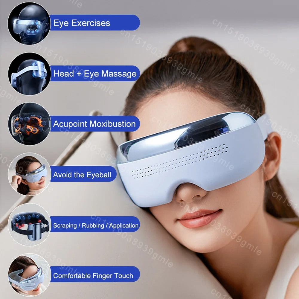 Acupoint Vibration Eye Care Instrument – Hot Compress & Visualization Eye Massager for Fatigue Relief, Dry Eyes & Relaxation