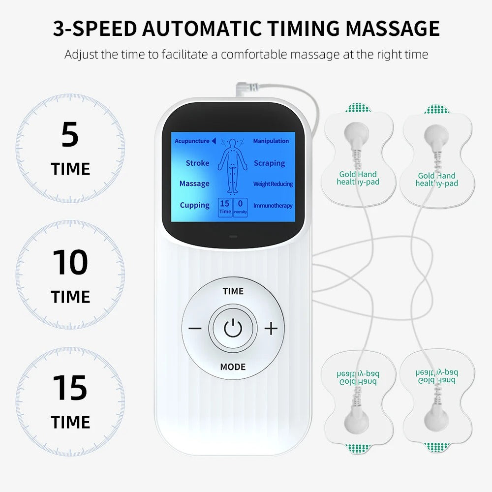 EMS Tens Digital Body Massage Electronic Muscle Stimulator - Rechargeable Shoulder & Neck Pulse Massage for Meridian Physiotherapy