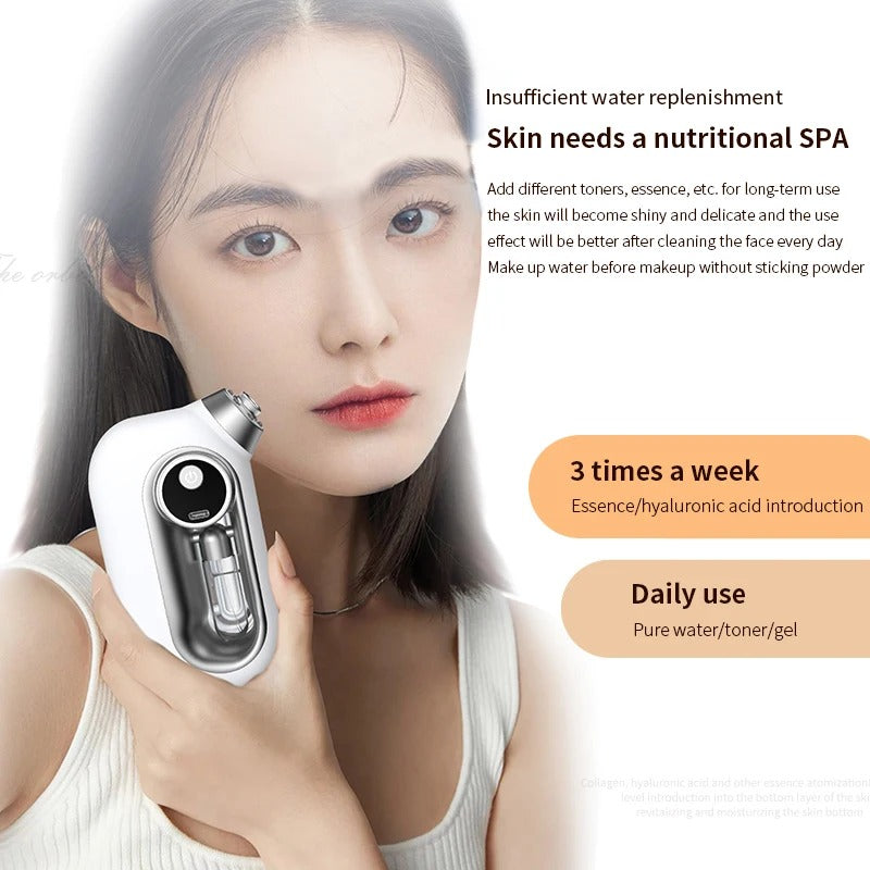 Facial Skin Moisturizing Mist Sprayer – Airbrush Facial Deep Cleaning with Oxygen Injector & Cordless Air Brush Compressor