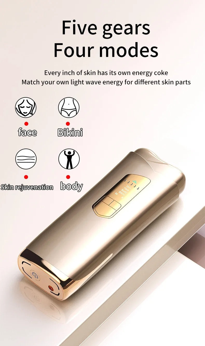 Ice Cooling IPL Laser Hair Removal Device – Permanent & Painless Hair Removal with 999,999 Flashes for Women