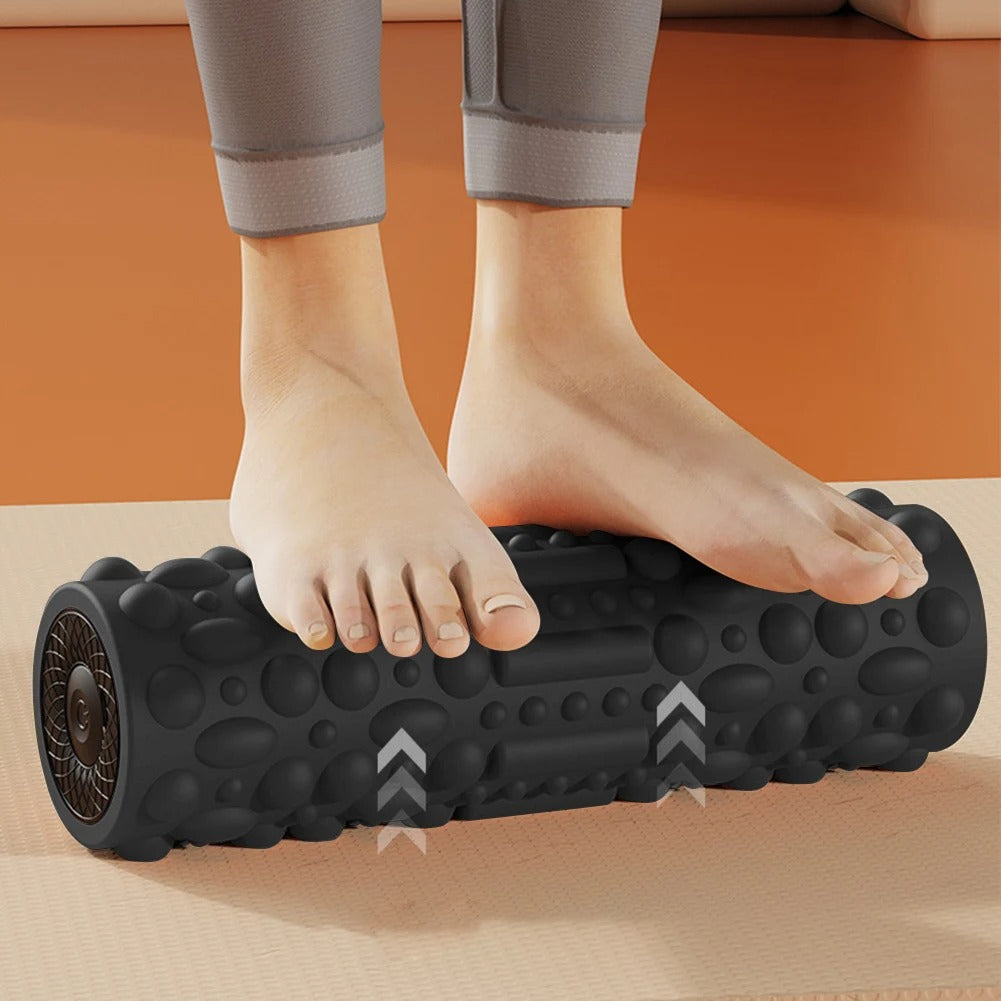 Electric Vibrating Foam Roller – Rechargeable Massage Column with 5 Modes for Bodybuilding and Recovery