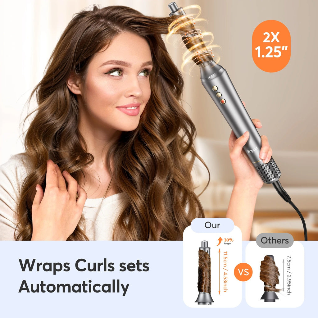 5-in-1 Multi Hair Styler – Curling Iron, Hot Air Brush & High-Speed Hair Dryer for Salon-Quality Results