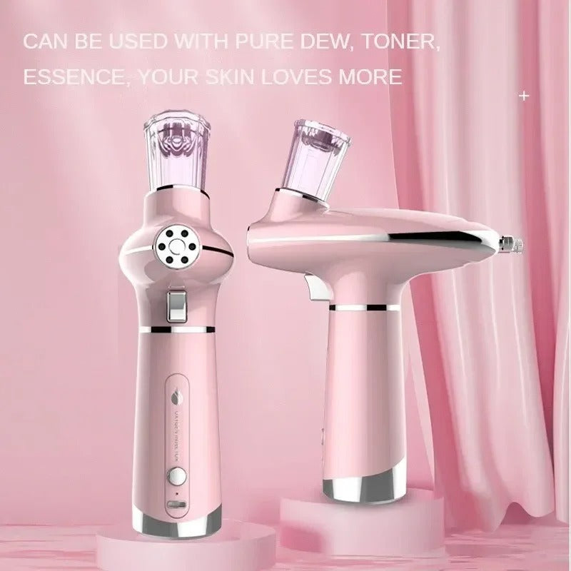 Portable Airbrush Water Nebulizer – Skin Rejuvenation with Red & Blue Light Therapy and Oxygen Injector for Facial Beauty