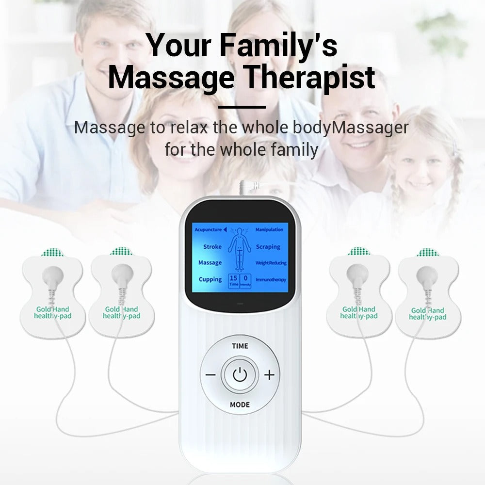 EMS Tens Digital Body Massage Electronic Muscle Stimulator - Rechargeable Shoulder & Neck Pulse Massage for Meridian Physiotherapy