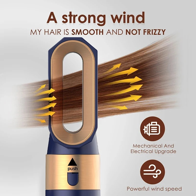 2024 New 5-in-1 Hair Dryer Hot Comb Set – Professional Curling Iron, Hair Straightener & Styling Tool for Dyson Airwrap