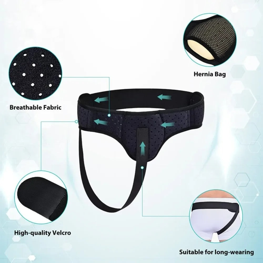 New Adult Hernia Belt – Inguinal Hernia Support Belt with Removable Compression Pads for Pain Relief & Waist Protection