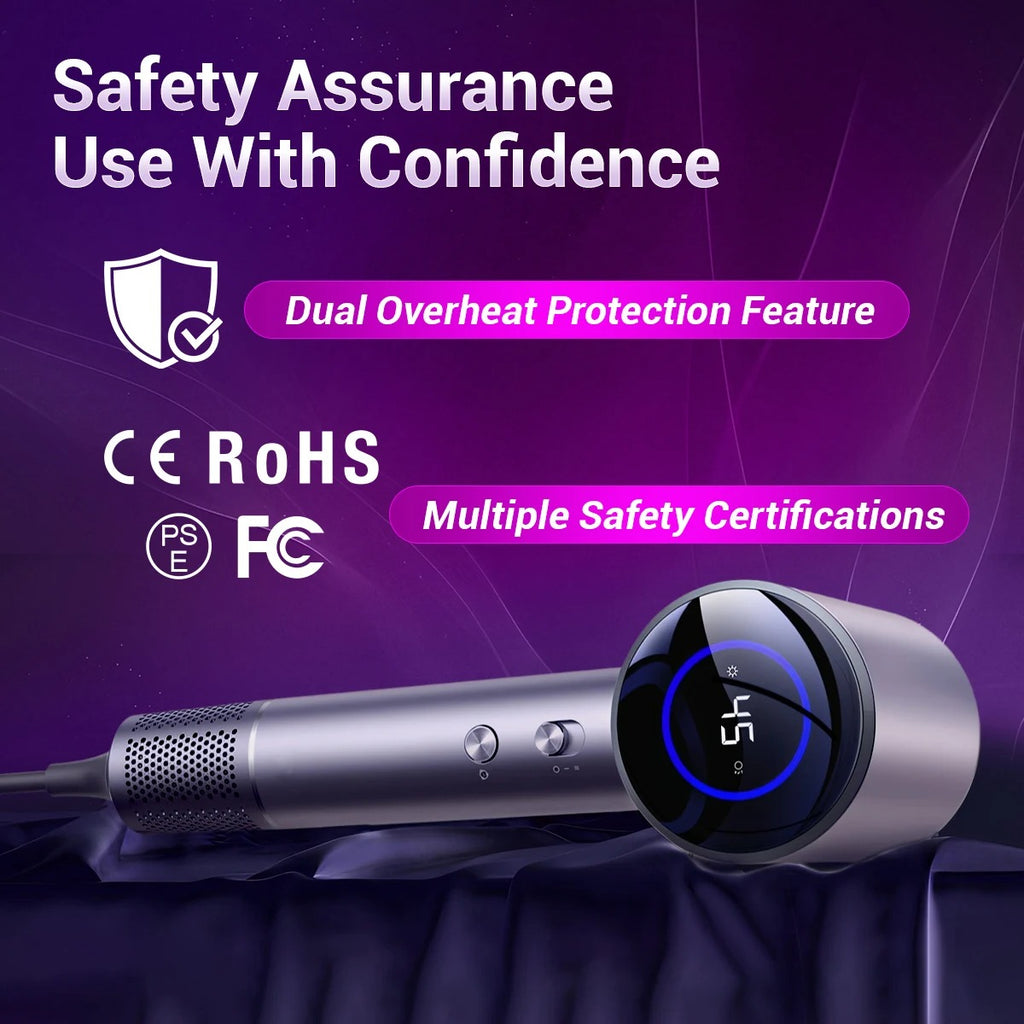 TQ-D3 Ultra Silent High-Speed Hair Dryer – Negative Ion Technology, Smart Temperature Control & Quick Drying for Healthy Hair