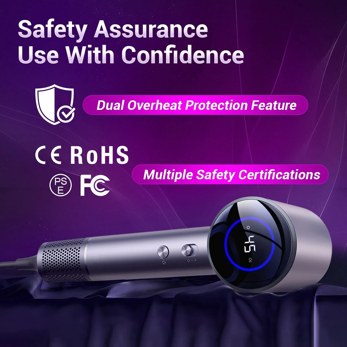 TQ-D3 Ultra Silent High-Speed Hair Dryer – Negative Ion Technology, Smart Temperature Control & Quick Drying for Healthy Hair