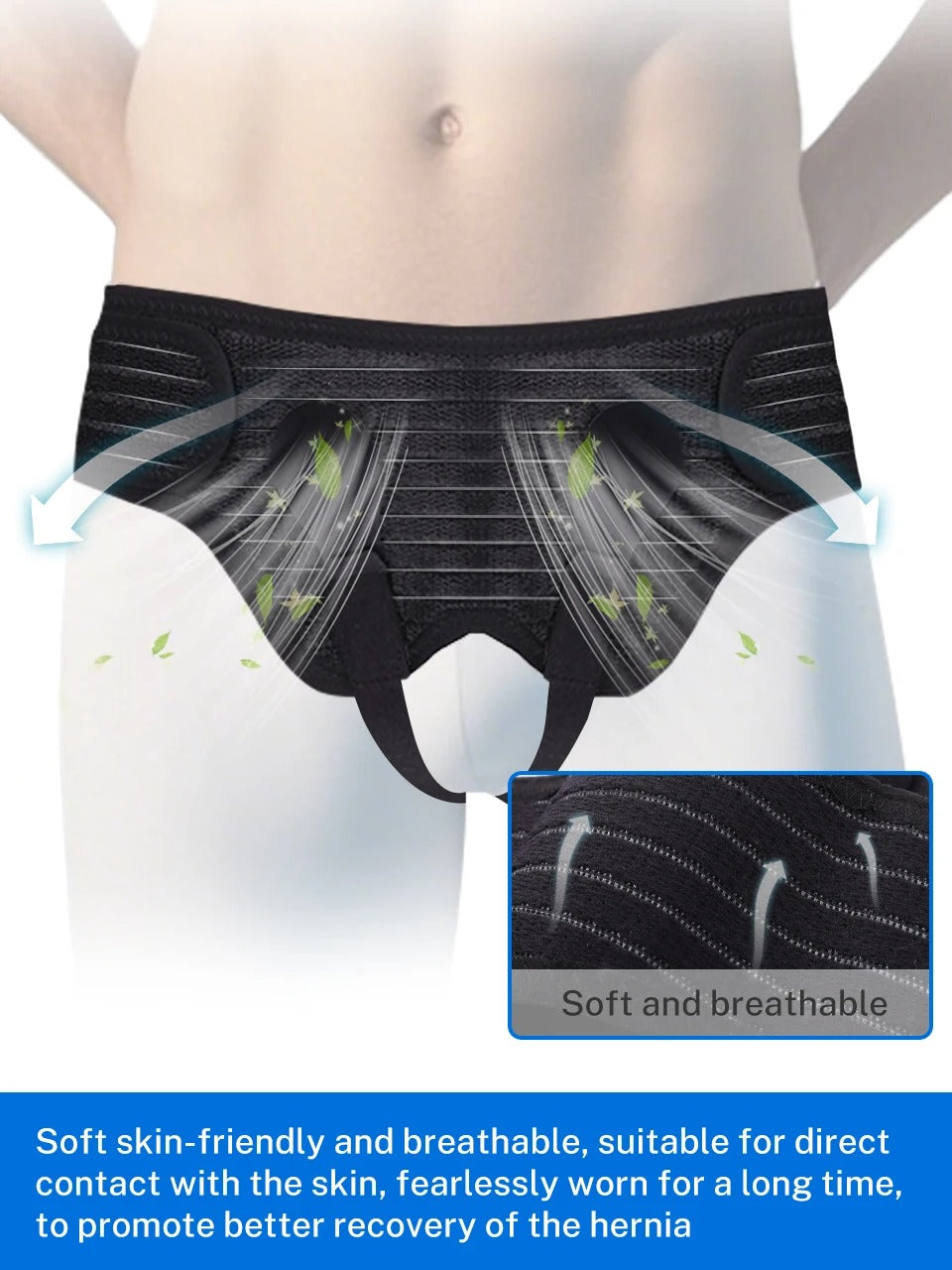 Lefeke Hernia Belt – Bilateral Double Inguinal Adjustable Support Truss for Men & Women with 2 Removable Compression Pads