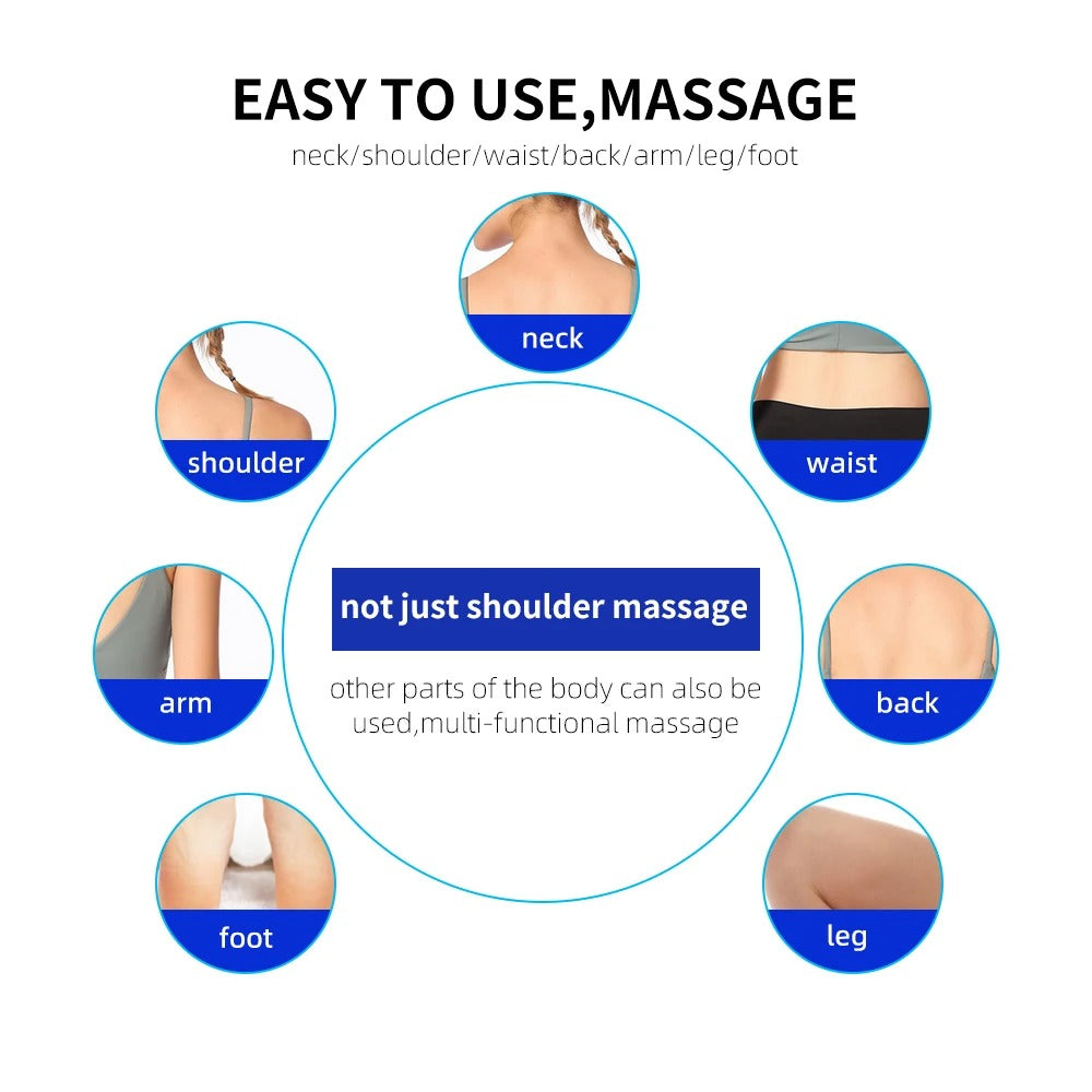 EMS Tens Digital Body Massage Electronic Muscle Stimulator - Rechargeable Shoulder & Neck Pulse Massage for Meridian Physiotherapy
