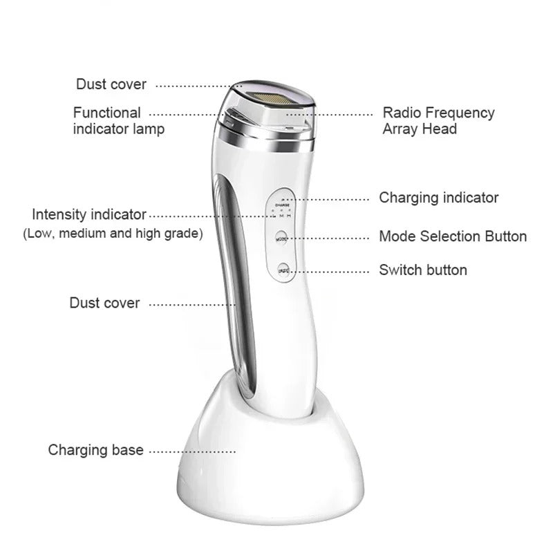 Radio Frequency Facial Lifting Machine – Dot Matrix Wrinkle Removal & Skin Tightening RF High Frequency Massager for Facial Care