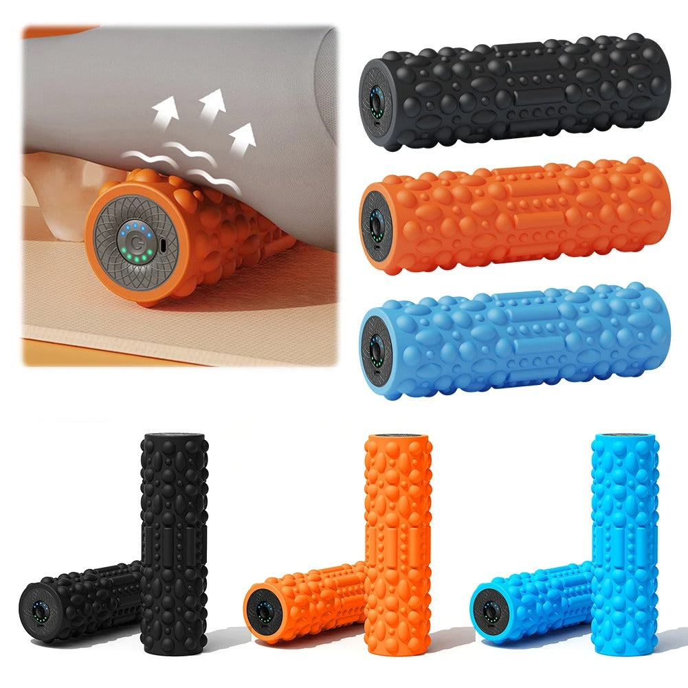 Electric Vibrating Foam Roller – Rechargeable Massage Column with 5 Modes for Bodybuilding and Recovery