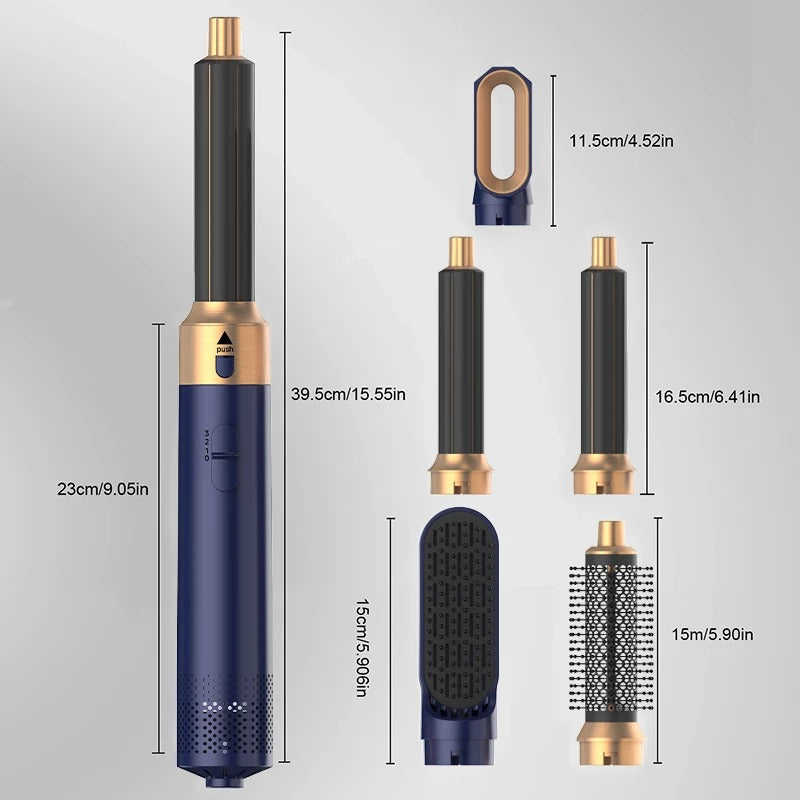 2024 New 5-in-1 Hair Dryer Hot Comb Set – Professional Curling Iron, Hair Straightener & Styling Tool for Dyson Airwrap