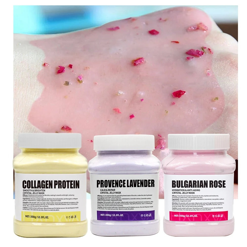 350g Jelly Mask Powder – Rose Lavender Crystal Collagen Face Mask for Skin Moisturizing & DIY Facial Care