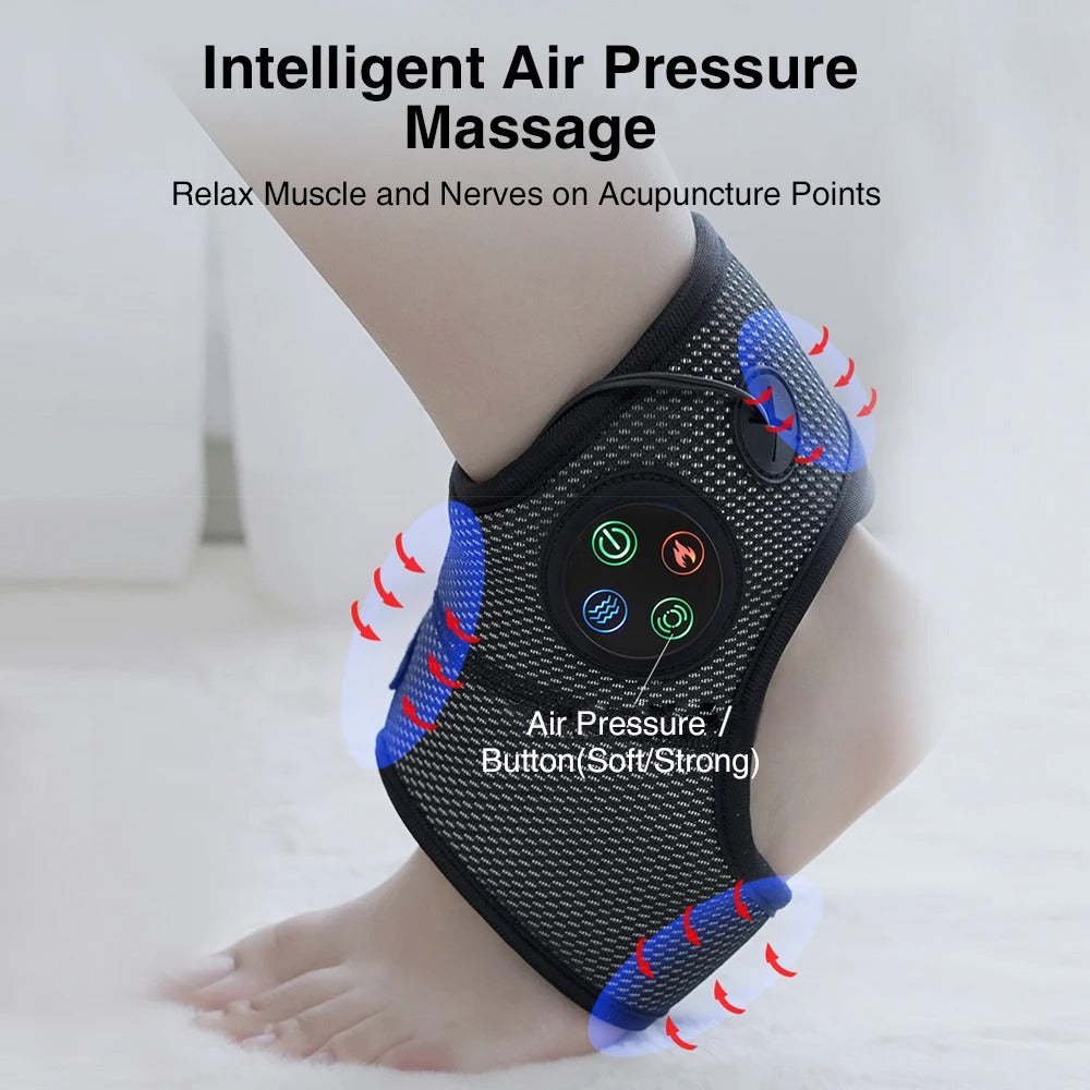 Smart Ankle Massager – Air Pressure, Vibration, and Hot Compress for Foot Muscle Fatigue Relief