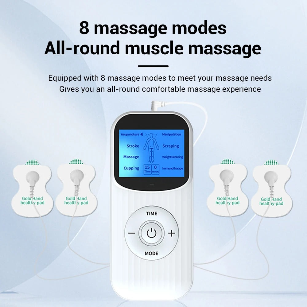 EMS Tens Digital Body Massage Electronic Muscle Stimulator - Rechargeable Shoulder & Neck Pulse Massage for Meridian Physiotherapy