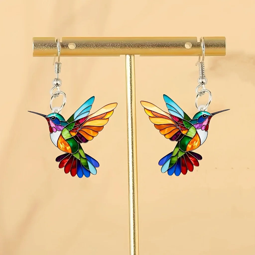 Acrylic Hummingbird Drop Earrings for Women