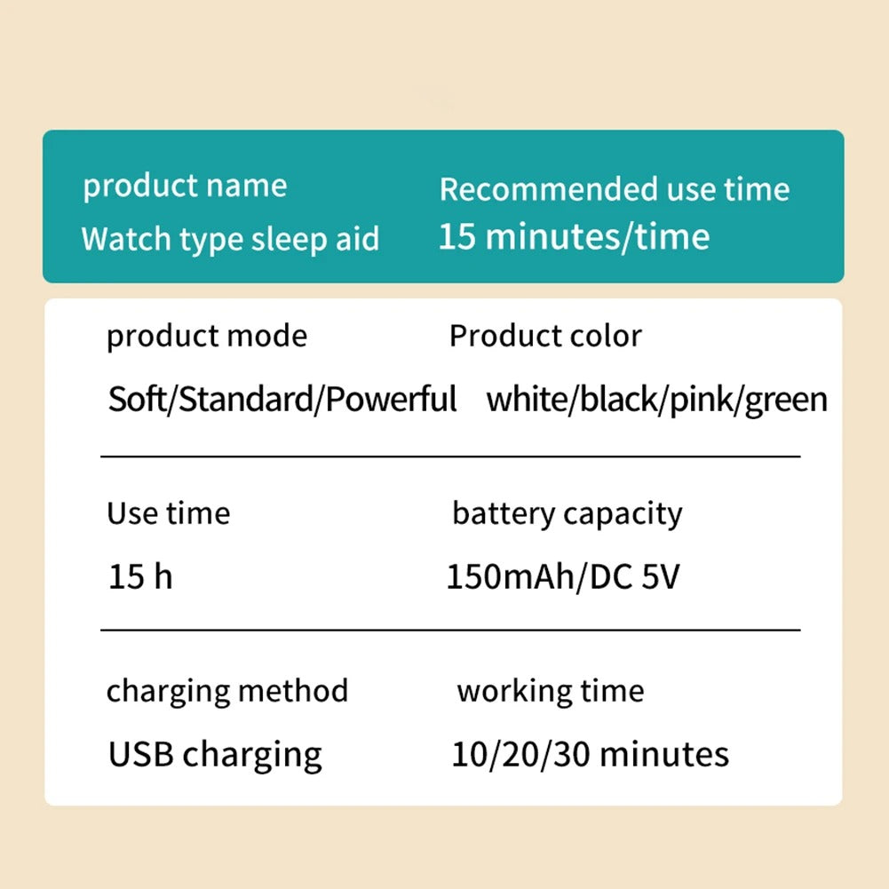 Electric EMS Sleep Aid Watch – 3 Modes Portable Fast Sleep Rest Wristband, Anti-Anxiety Microcurrent Pulse Therapy Tool