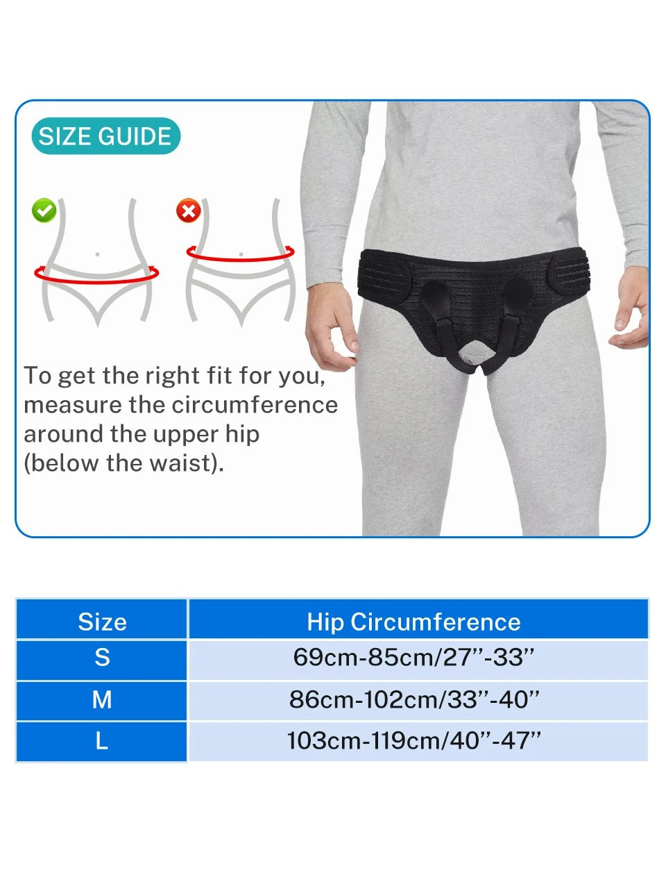 Lefeke Hernia Belt – Bilateral Double Inguinal Adjustable Support Truss for Men & Women with 2 Removable Compression Pads