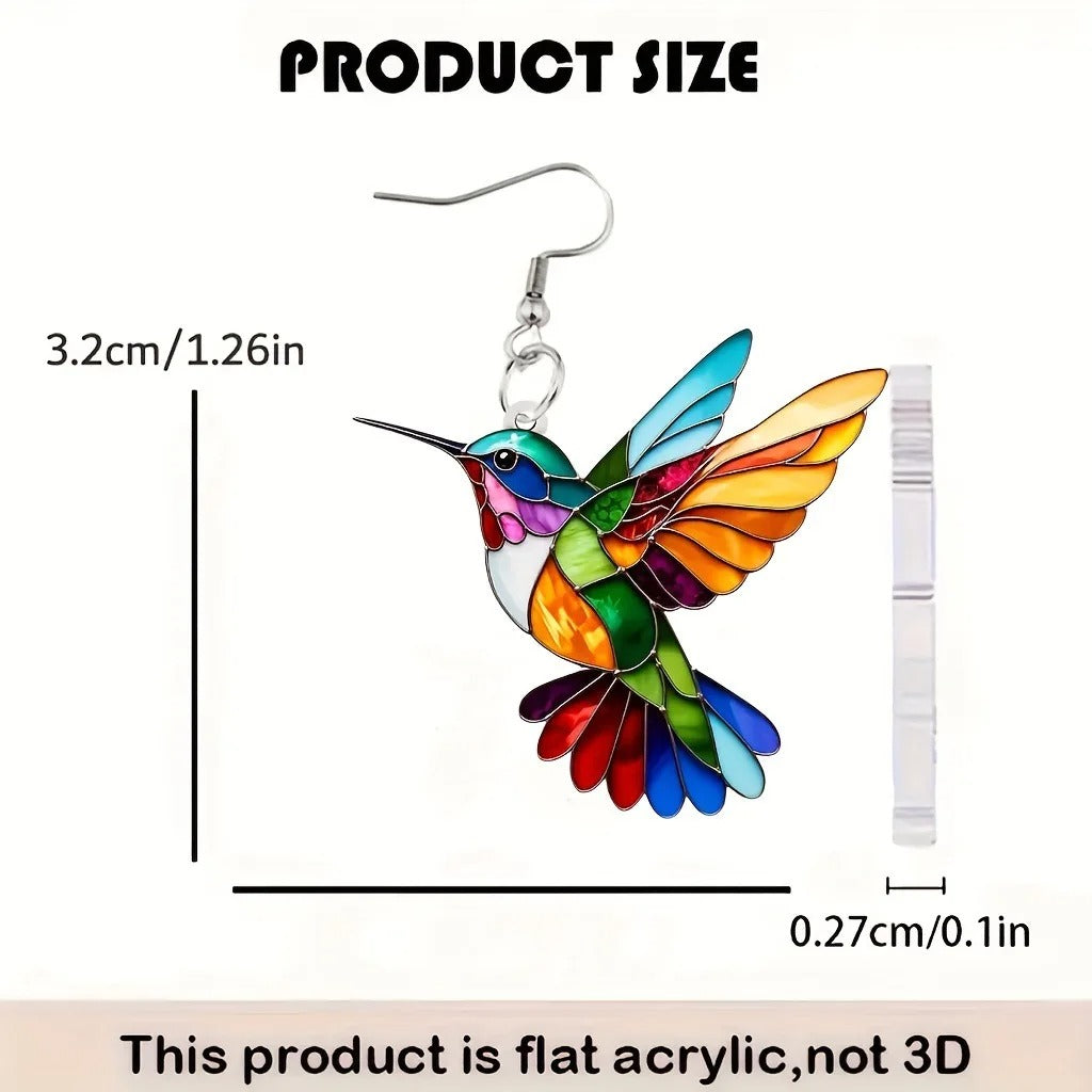 Acrylic Hummingbird Drop Earrings for Women